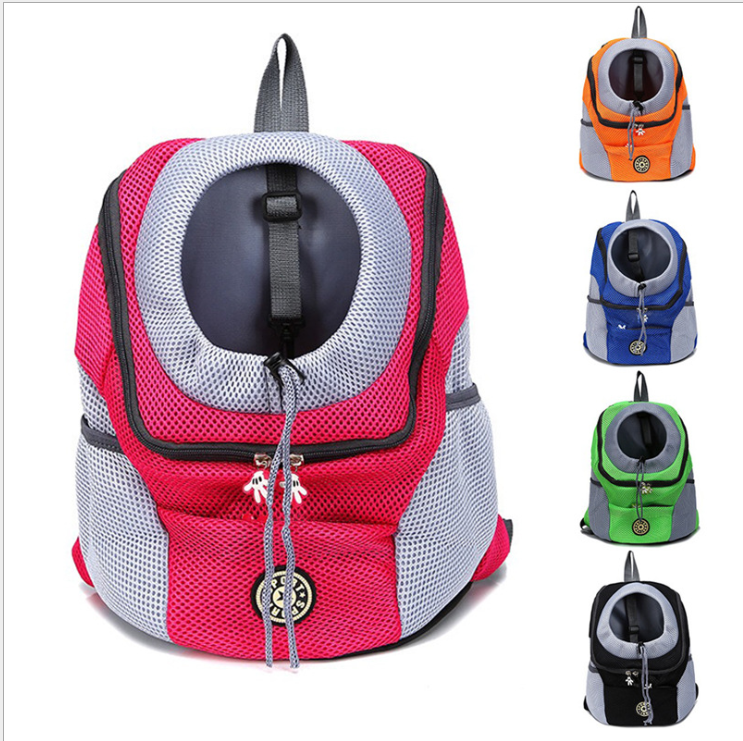 Venxuis New Out Double Shoulder Portable Travel Backpack Outdoor Pet Dog Carrier Bag Pet Dog Front Bag Mesh Backpack Head