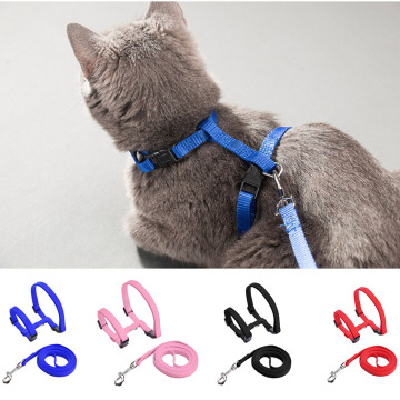 Adjustable Cat Harness with Leash Set Soft Nylon Halter Harness Strap Collar for Small Puppy Pet Dog Kitten Cat Lead for Walking