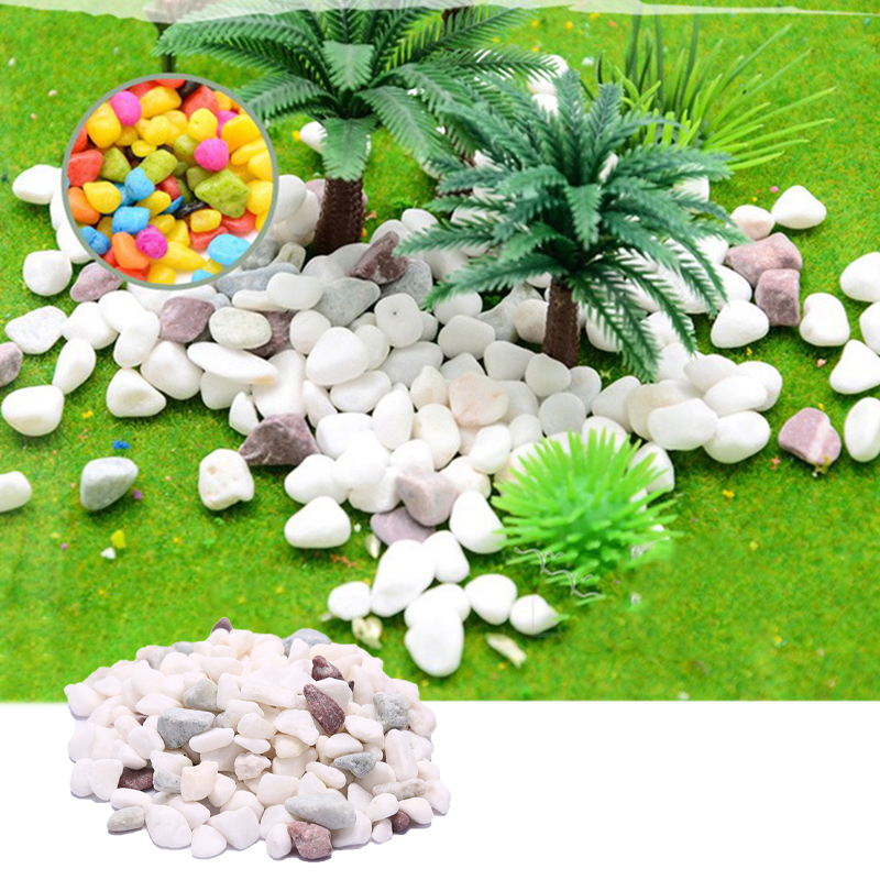 100g Natural River Decorative Stone Marbles for Succulent Bonsai Fish Tank No Vase Plant Home Garden Decor White