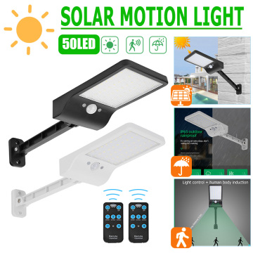 1000lm 50LED Solar Wall Lamp PIR Motion Sensor Street Path Light w/Remote Control Outdoor Waterproof Solar Garden Lights