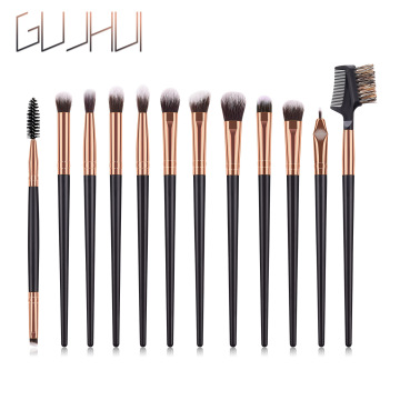 Professional Makeup Brushes Set 12pcs/lot Eye Shadow Blending Eyeliner Eyelash Eyebrow Brushes Portable Makeup Tool Maquillaje