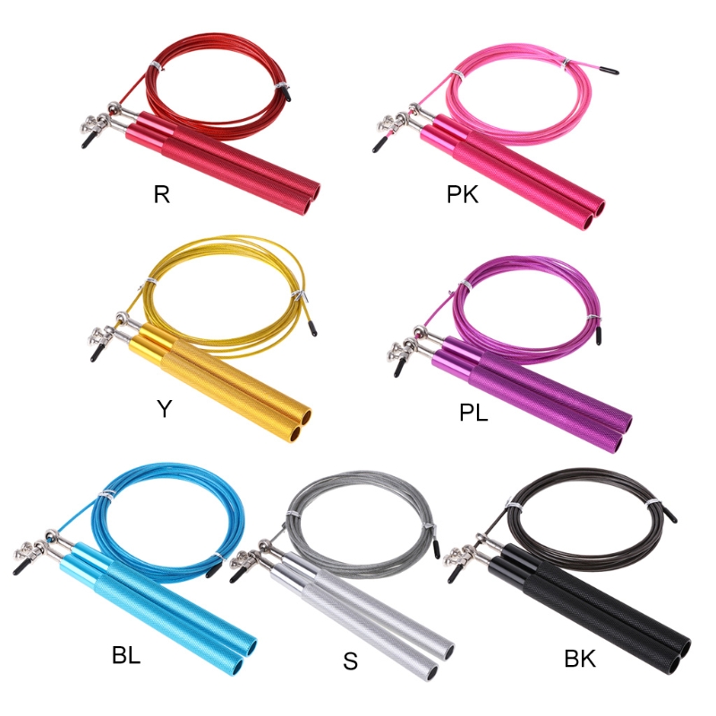 360° Swivel Ball Bearing Rope Skipping Gym Fitness MMA Boxing Training Adjustable Steel Wire Jump Rope Aluminum Handle