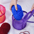 LMDZ 1Pcs 2Size Storage Organizer Bag with Zipper Closure Yarn Mesh Bag Sewing Tools Yarn Crochet Thread Storage Case
