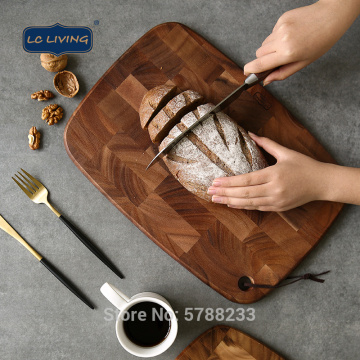 Chopping-Blocks Acacia Wood Cutting Board with End Grain Double-sided Solid Wood Fruit Chopping Board Bread Steak Cutting Tray