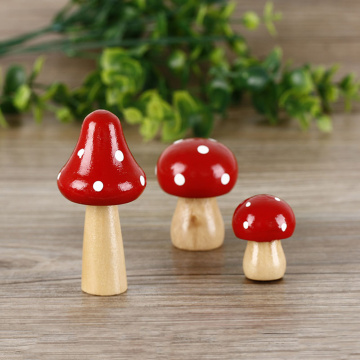 3 pcs/Set Wood Mushrooms Miniature Fairy Garden Home Decoration Craft Micro Landscape Decor DIY Gift Moving Forest