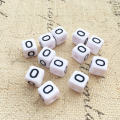 New Arrival 10*10MM Single Letter O Printing Acrylic Beads 550PCS/Lot Square Cube Plastic Alphabet Initial Lucite Spacer Bead