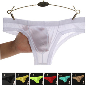 New Ice Silk Ultra-thin Transparent Mens Sexy Underwear Briefs Men Seamless Sexy Panties Pouch Bikini Erotic Underwear jockstrap
