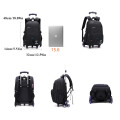 Kid's Rolling Luggage Bag School Trolley Backpack Carry On Travel Ruckpack Wheels Boy's Black Trolley School Bags Mochilas