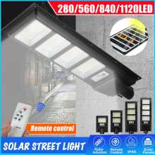 280/560/840/1120 LED Solar Street Light Outdoor Waterproof Radar PIR Motion Sensor Powerful Remote Control Wall Street Light