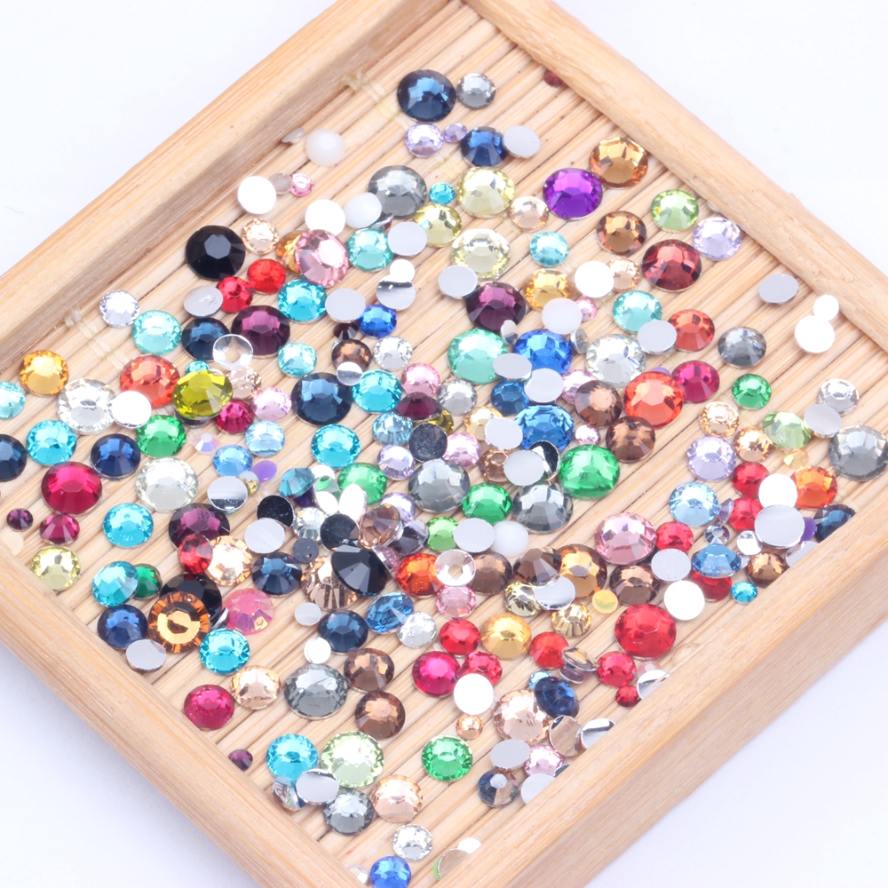 Resin Rhinestones 50000pcs ss16 4mm Flatback Normal Colors Round Glue On Diamonds DIY Nails Art Supplies