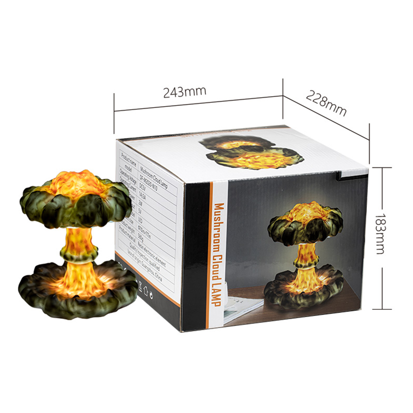 Nuclear Explosion Mushroom Cloud Night Light With Cotton Warm White Dimmable Lamp Kid's Gifts Home Deor USB Power Gifts