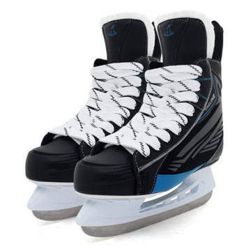 Adult Child Ice Hockey Knife Skating Sneakers Ice Skate Tricks Shoes Leather Ice Blade Real Ice Skates Patines Skiing Black ID18