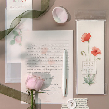 6pcs/pack Fresh Flower Sweet Translucent Envelopes Wedding Invitation Card Paper Handmade Greeting Card Letter Writing Paper