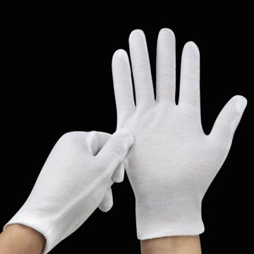 6 Pairs White Cotton Gloves Coin Jewelry Silver Inspection Gloves Size S-XL