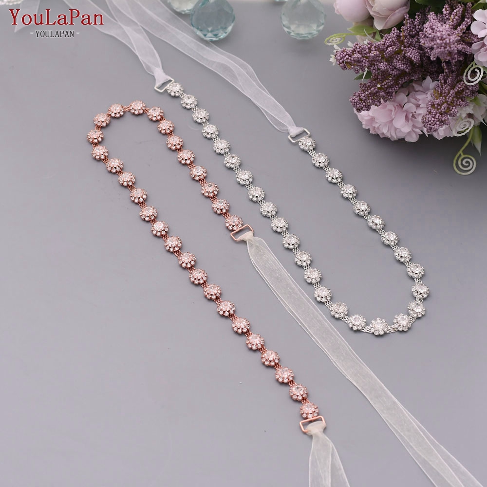 YouLaPan S378 Elegant Pearls Belt Rhinestones Bridal Belt Crystal Wedding Belt Sash Bridal Accessories Wedding Sashes Belt