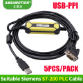 5PCS/PACK SIMATIC Programming Cable 5x USB-PPI USB To RS485 Adapter For Siemens S7-200 PLC USB PPI Communication Download Cable
