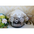 High quality Lace satin round Embroidered beige table cover cloth towel Christmas wedding dining tablecloth placemat decor