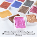 6/12 Colors Solid Pigment Watercolor Paints Set Metallic Pearl Gold Silver Nail Chrome Glitter Powder DIY Manicure Decor LY1838