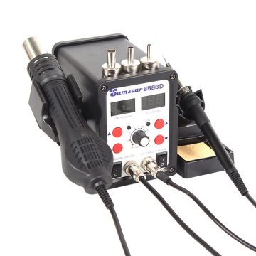 8586D 750W Digital 2 in 1 SMD BGA Rework Soldering Station Hot Air Blower Heat Gun Solder Iron Welding Repair