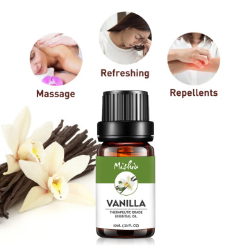 Mishiu Pure Essential Oil Aromatherapy Vanilla Myrrh Frankincense Cypress Clove Vetiver Thyme Basil Essential Massage Oil 10ML