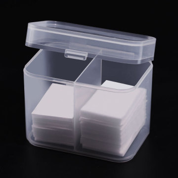 2 Grid Clear Plastic Storage Box With Lid Unloading Cotton Manicure Tool Wash Towel Storage Box Nail Pen Container Organizer