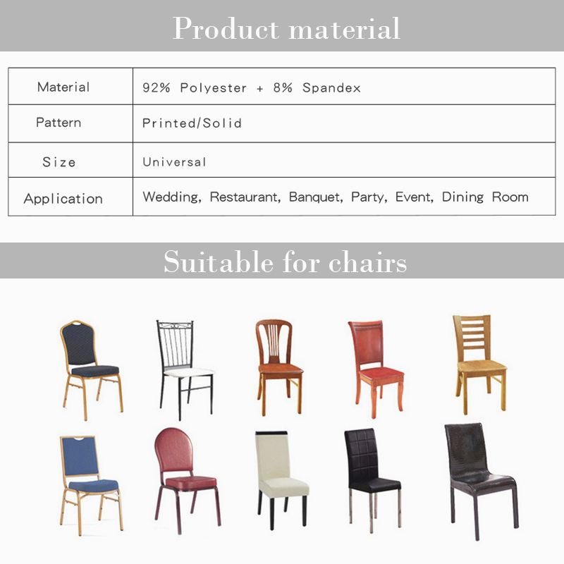 Slipcover Removable Anti-dirty Seat Chair Cover Spandex Kitchen Cover for Banquet Wedding Dinner Restaurant housse de chaise 1PC