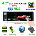 P5130 Subwoofer Support Micophone and Camera Car Receiver 4.1" Touch Screen Bluetooth RMVB/MP5/Radio/BT Player AM FM RDS DC C12V