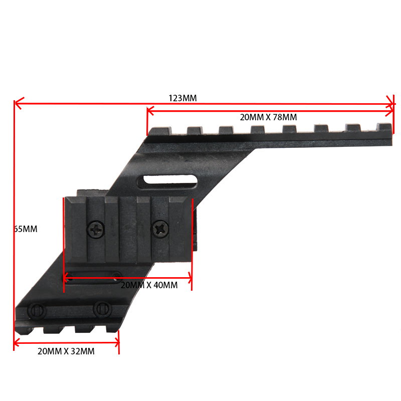 Tactical Universal Pistol Scope Sight Laser Polymer Mount with 7/8" Quad Weaver Picatinny Rail for Glock 17 5.56 1911 p22