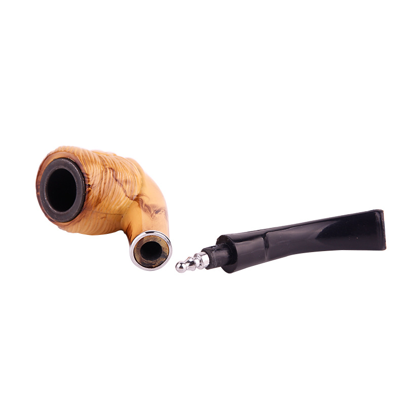 New Resin Pipe Lion Head Shaped Tobacco Smoking Pipe Grinder Crusher Pipes Imitation Wooden Pipes