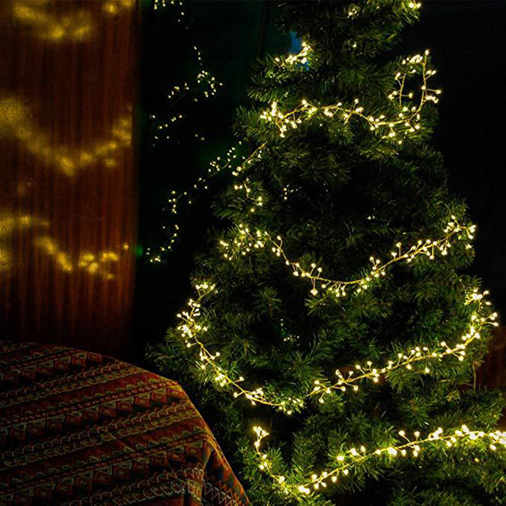 Outdoor Waterproof String Light LED Firecracker Fairy Light 8 Modes Xmas Tree Home Party Holiday Garden Decor USB/Battery D30