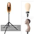 Multifunction Adjustable Mannequin Tripod Canvas Block Head Wig Display Stand Hairdressing Tripod Stand for Wig Display Making