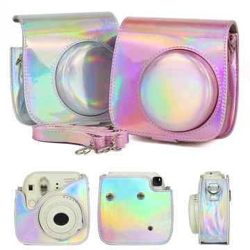 For Fuji Fujifilm Instax Polaroid Mini 8 8+ 9 Symphony Camera Bag Bright Powder Color Protective Cover Retro Leather Camera Case