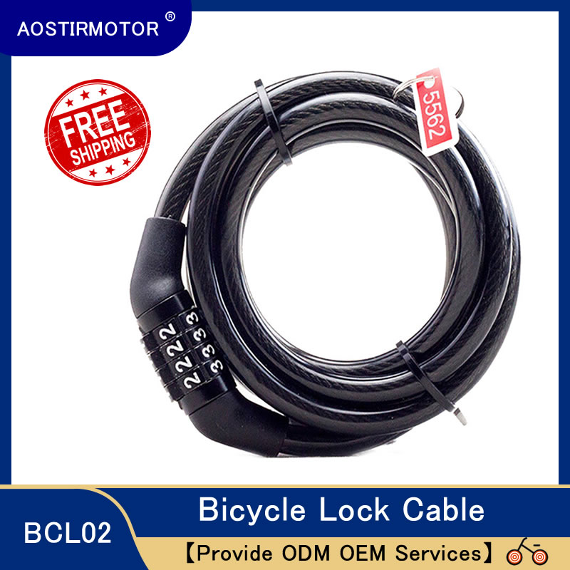 AOSTIRMOTOR Bike Lock 4 Digit Code Combination Bicycle Lock Bicycle Security Lock Bicycle Equipment MTB Anti-theft Lock
