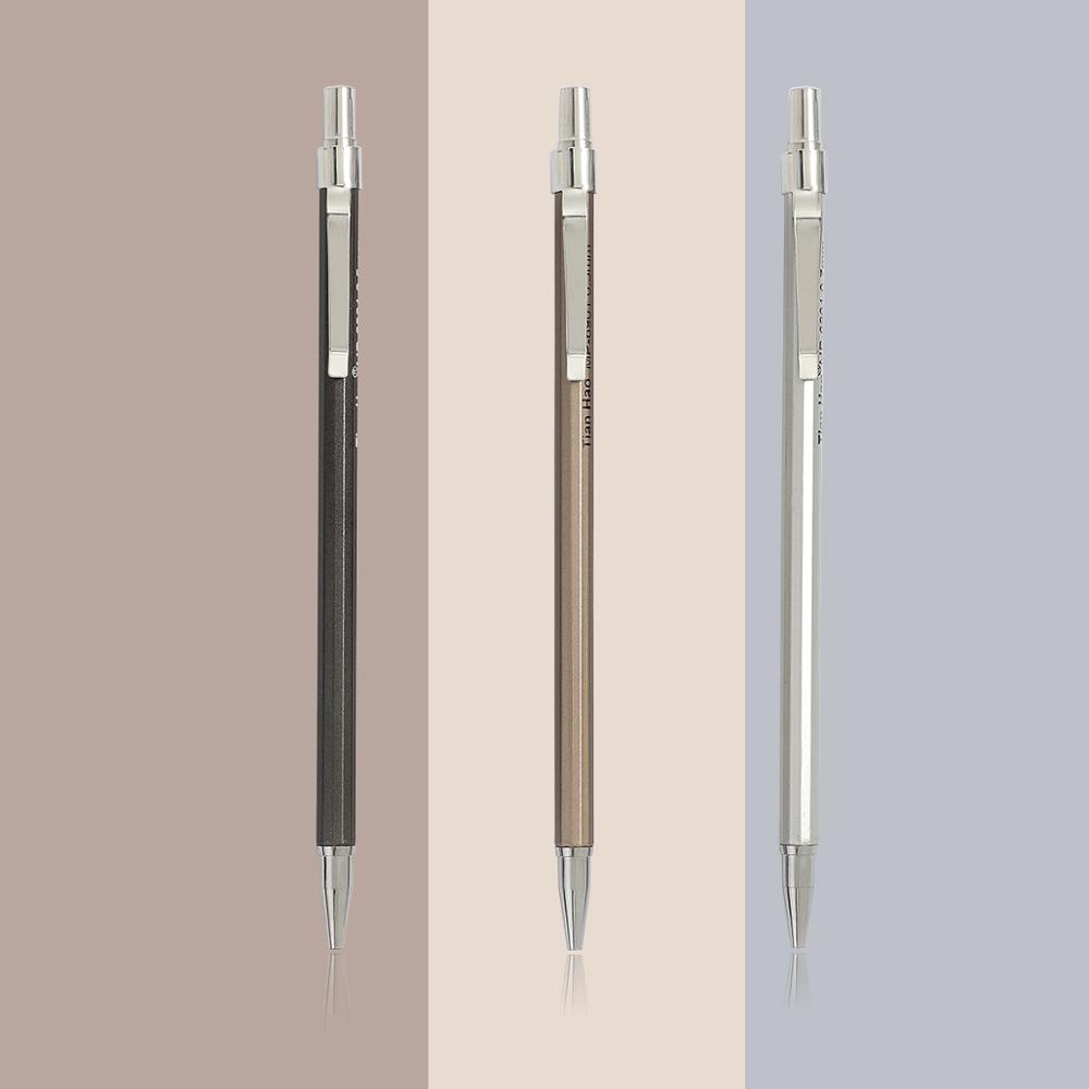 JIANWU 3pcs/set Simple metal texture Mechanical pencil 0.5mm 0.7mm Drawing Propelling pencil Plastic material Office supplies