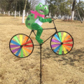 Hot Selling Cute 3D Animal on Bike Windmill Wind Spinner Whirligig Garden Lawn Yard