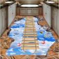 wellyu Custom large fresco walkway exhibition hall on the sky wooden bridge 3D floor thickened wear pvc plastic film