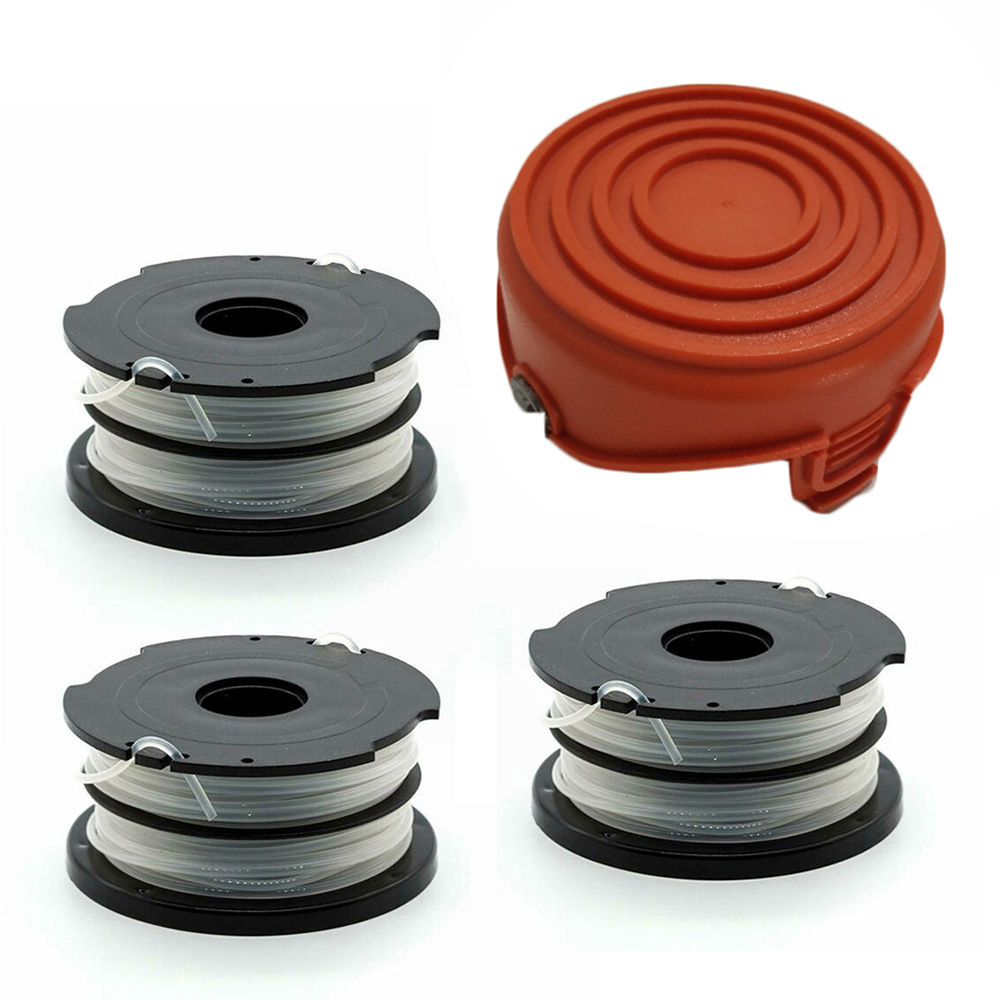 1*Strimmer Spool Cover + 3*Spool And Line For Black & Decker GL315 GL350 GL650 Line String Trimmer Spool