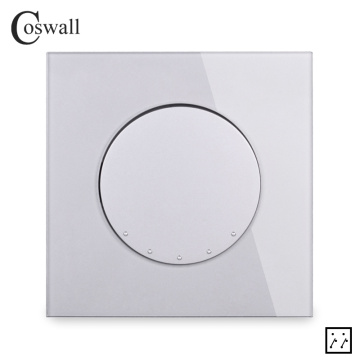 Coswall Crystal Glass Panel 16A 1 Gang 3 Way Crossover Light Switch On / Off Intermediate Wall Switch Gray Grey R11 Series