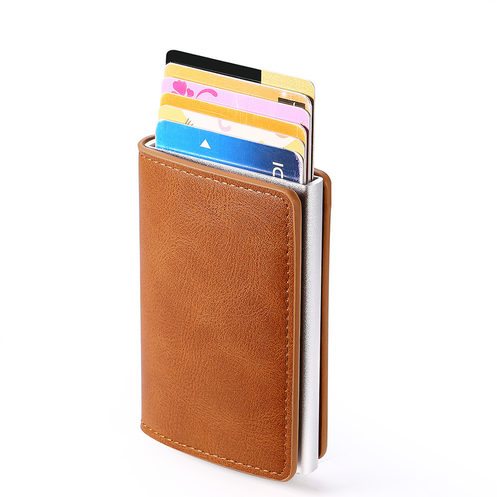 New Men Credit Card Holders Business ID Card Case Fashion Automatic RFID Card Holder Aluminium Bank Card Wallets