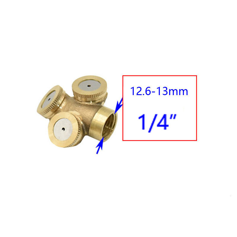 Brass 1/2/3/4 holes garden sprayer nozzle male 1/2" 3/4" water sprinklers mist 1/4" female Misting Nozzle For agricultural 1pc