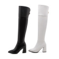Brand New Hot Winter Black White Women Thigh High Nude Boots Soft High Heels Lady Shoes BK228 Plus Big Small Size 12 30 43 57