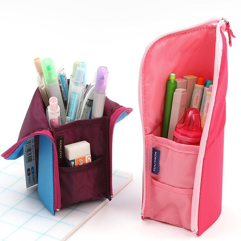 KOKUYO Multifunctional Pencil Bag Large Capacity Deformable Stationery Bag Creative Storage Can Be Vertical Pen Holder