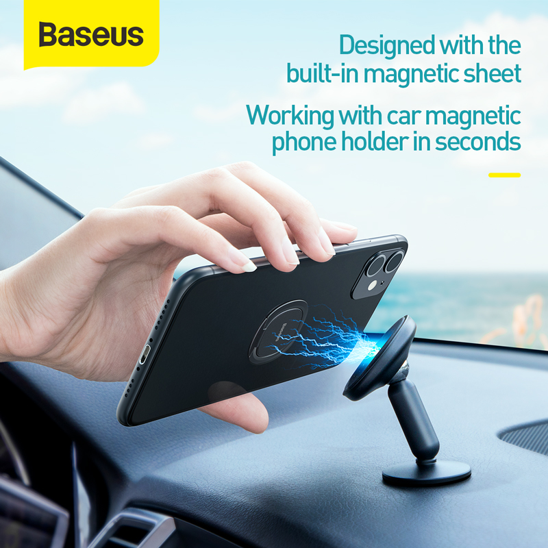 Baseus Car Phone Holder 2.1mm Thin Invisiable Stand For Xiaomi Samsung Mobile Phone Ring Holder Auto Phone Support Mount
