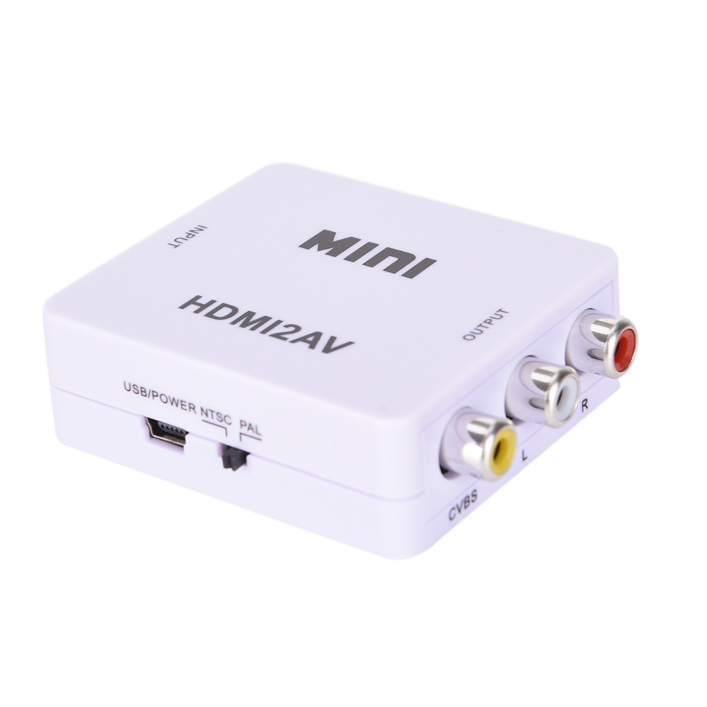 HDMI To RCA AV/CVBS Adapter HD 1080P Mini HDMI2AV Video Converter with USB Power Cable