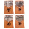 Thumb Finger Piano African Sanza Mbira 17-Key Mahogany Wood Kalimba Lightweight Portable Music Elements for Beginner