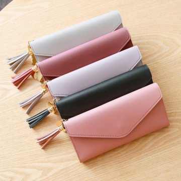 Women Wallets Small Leather Purse Women Tassel Card Bags For Women 2020 Female Purse Money PU Zipper Clip Daily Lady Wallet