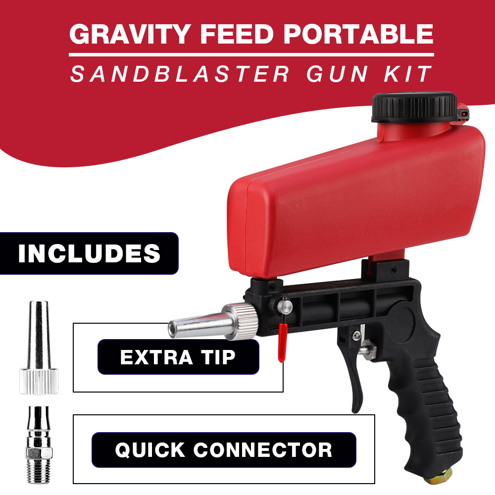 90psi Portable Gravity Sandblasting Gun Pneumatic Small Sand Blasting spray gun Adjustable Pneumatic Sandblaster