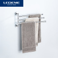 LEDEME Stainless Steel Towel Bar Rotating Towel Rack Bathroom Kitchen Wall-mounted Towel Polished Rack Holder L112 L113 L114