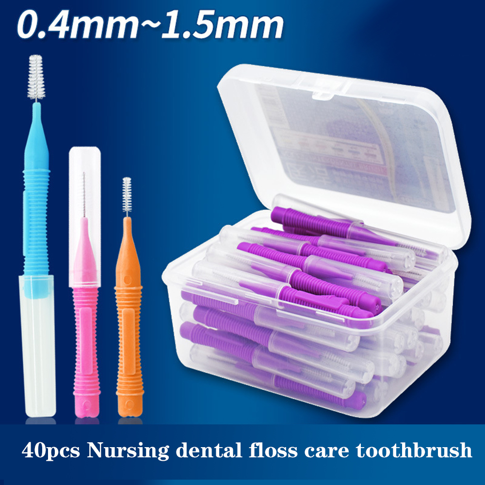 40pcs Push-Pull Interdental Brush Oral Hygiene Tooth Whitening Dental Toothpick Orthodontic Toothpick Toothbrush Oral Hygiene
