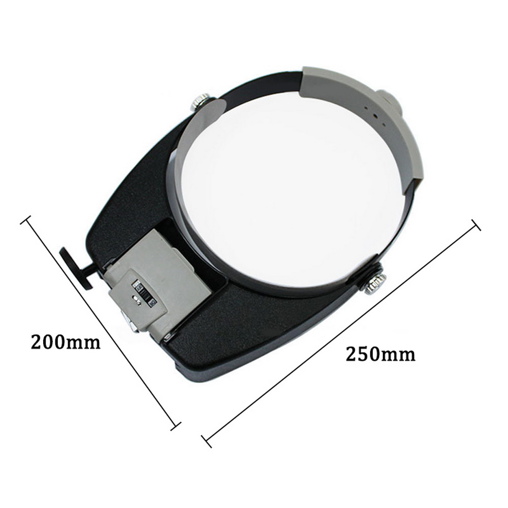 Head Wear Magnifier Adjustable Size Headband Magnifying Lenses Repair Work Light High Transparency Lenses LED Light Head Lamp